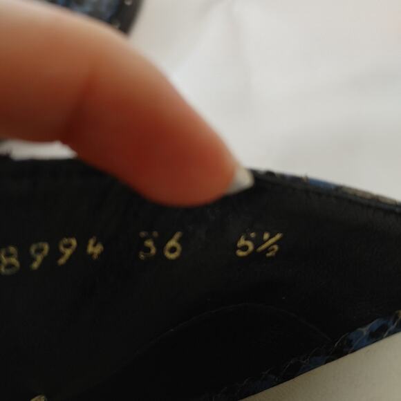 Freda Salvador Wit D'orsay Blue Leather Croc Embossed Lace Up Oxford Sz 5.5 - Picture 11 of 13